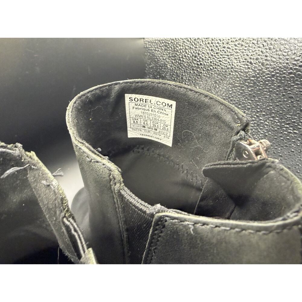 Sorel Joan Of Arctic Wedge II Boots Womens 8.5 Side Zip Bootie NL3364-010 Black - Picture 5 of 9